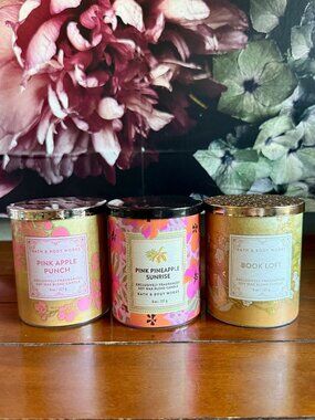 NEW 3-Pc Single Wick Candles Bath & Body Works TRIO